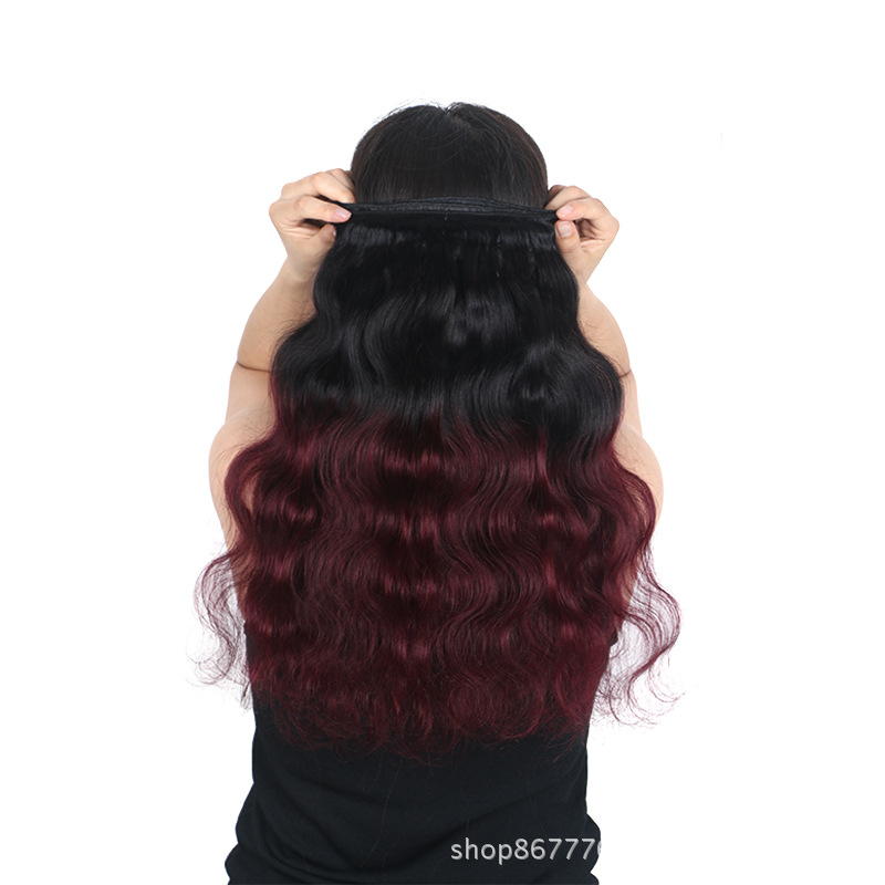 Black+Burgundy Two Tone Ombre 1B/99J Body Wave 3 Bundles Hair Extensions 8A Brazilian Virgin Human Hair Weaves Wefts 100g/pcs 12-26 Inch, Ombre color
Black+Burgundy Two Tone Ombre 1B/99J Body Wave 3 Bundles Hair Extensions 8A Brazilian Virgin Human Hair Weaves Wefts 100g/pcs 12-26 Inch, Ombre color