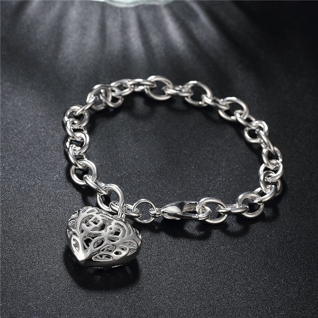 Stereoscopic THICK BRACELET sterling silver plated bracelet SPB269; New arrival men and women 925 silver bracelet Link, Chain