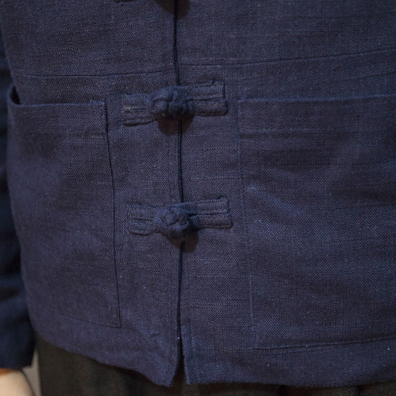 Autumn Mens Jackets Linen Cotton 5XL Retro Men Coat Buttons Linen Jacket Men Solid Winter Jacket Chinese Style Stand Collar