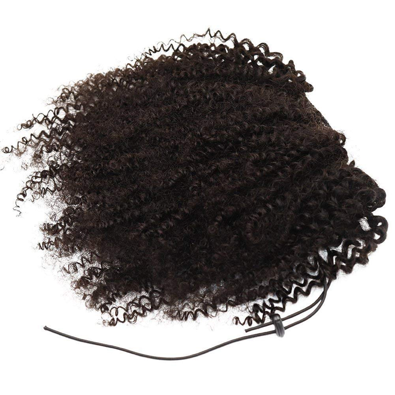 Evermagic afro kinky curly human hair ponytail extensions 70-120g drawstring human hair clip in ponytail Malaysian remy Hair