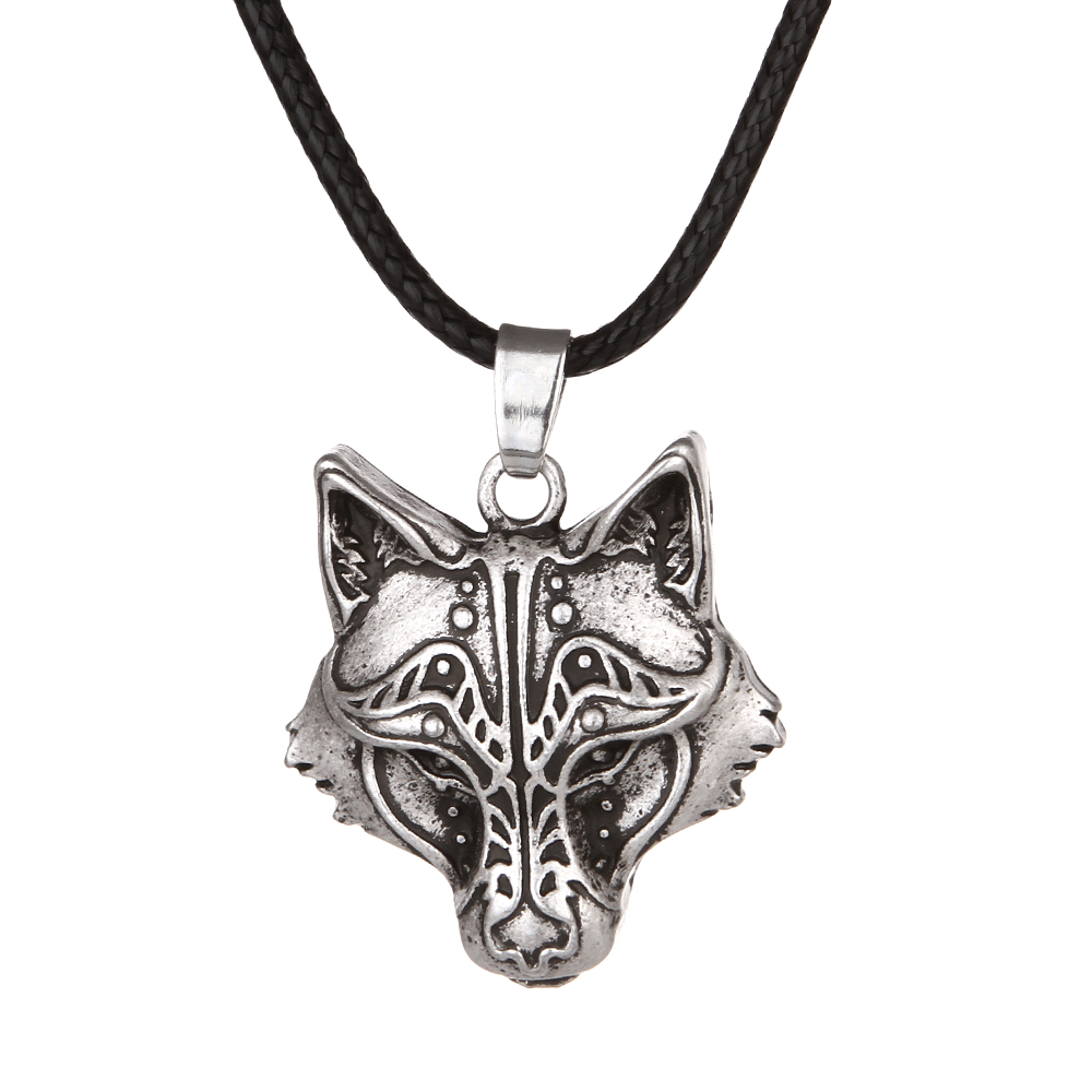Sanlan Odin Wolf And Raven Winged Pendant Necklace Animal Moon Necklaces Male Jewelry Gifts Choker
