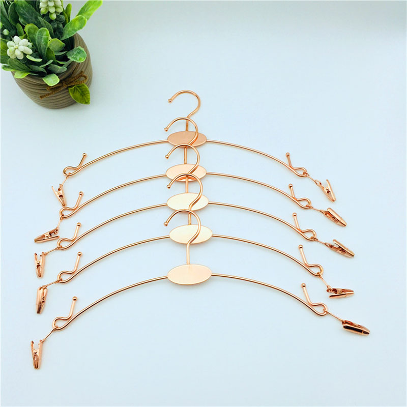 Colored Metal Lingerie Hanger With Clip , Bra Hanger and Underwear Briefs Underpant Display Hangers Free Shipping QW8944