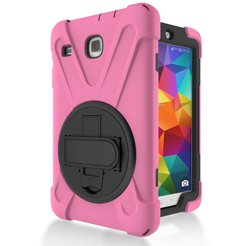 Silicone Case Cover with Wrist Strap for Samsung Galaxy Tab E 80 T377 T377V TabletStylus