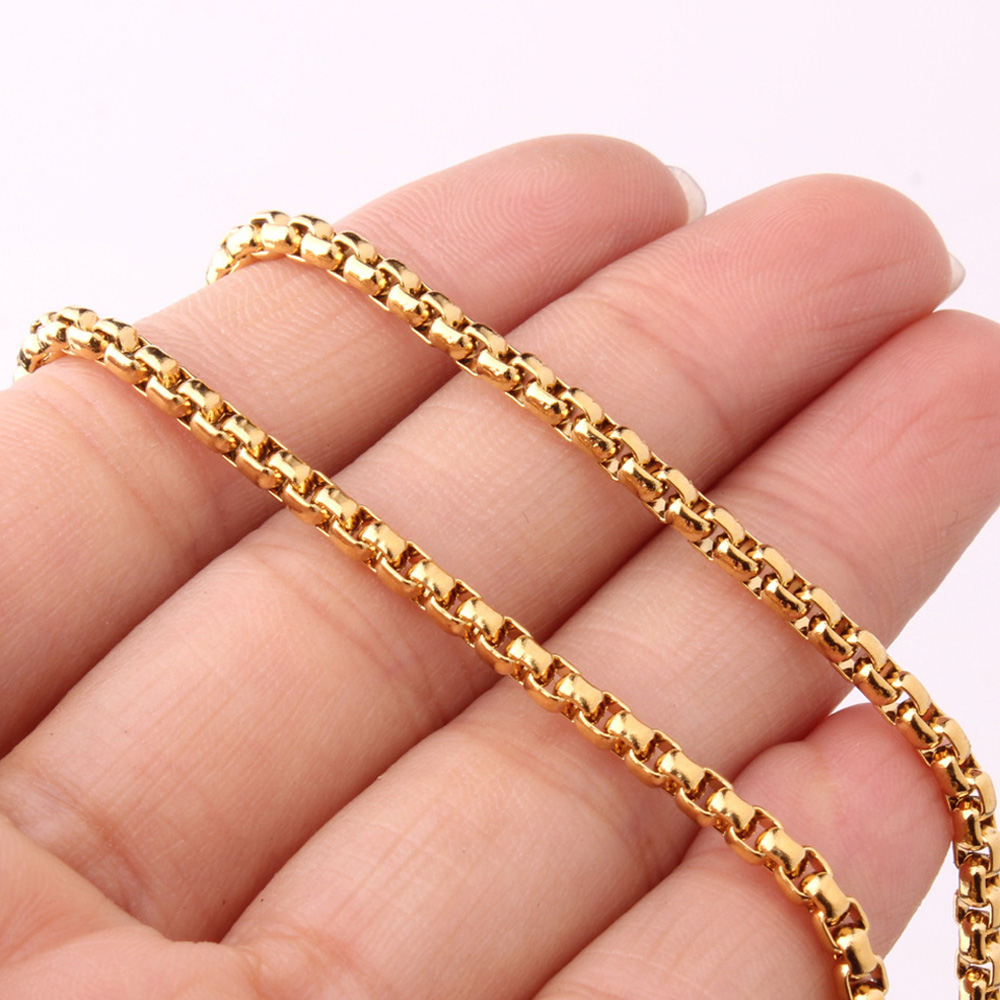 Stainless Steel Pearl Shape Chains Necklace Stainless Steel Gold Plated Jewelry Accessories Wholesale