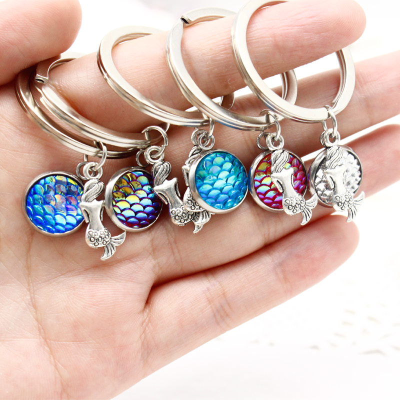 Different Color Ocean Sea Mermaid Fish Scale Cabochon Charm Key Rings Fashion Jewelry Keychains Gift For Girls And Women
Different Color Ocean Sea Mermaid Fish Scale Cabochon Charm Key Rings Fashion Jewelry Keychains Gift For Girls And Women