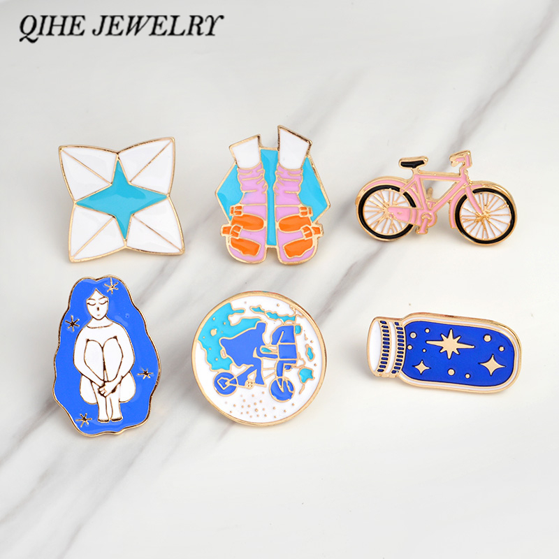 QIHE JEWELRY Brooches & pins Pink bicycle earth blue wish bottle sock sandal Pin for jackets and backpacks Gift for friend, Gray
QIHE JEWELRY Brooches & pins Pink bicycle earth blue wish bottle sock sandal Pin for jackets and backpacks Gift for friend, Gray