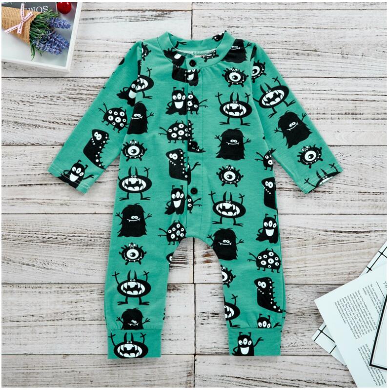 Boy Girl Cartoon Monster Printed Long Sleeve Rompers Baby Spring and Autumn Round Neck Button Jumpsuit Kids One-piece Clothes ZHT 083, As picture
Boy Girl Cartoon Monster Printed Long Sleeve Rompers Baby Spring and Autumn Round Neck Button Jumpsuit Kids One-piece Clothes ZHT 083, As picture