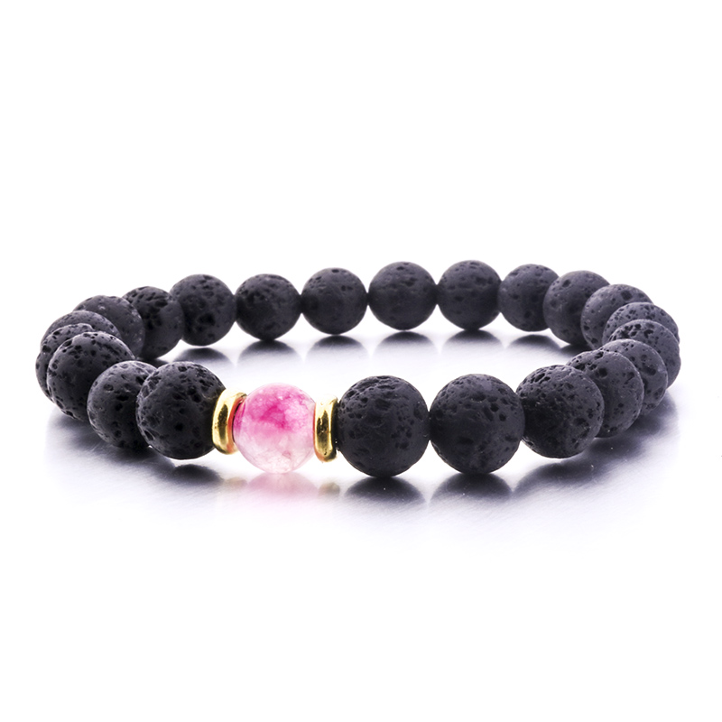 Silver Gold Color Natural Black Lava Stone Turquoise Tiger's Eye Bracelet Vaolcano Stone Aromatherapy Essential Oil Diffuser Bracelet