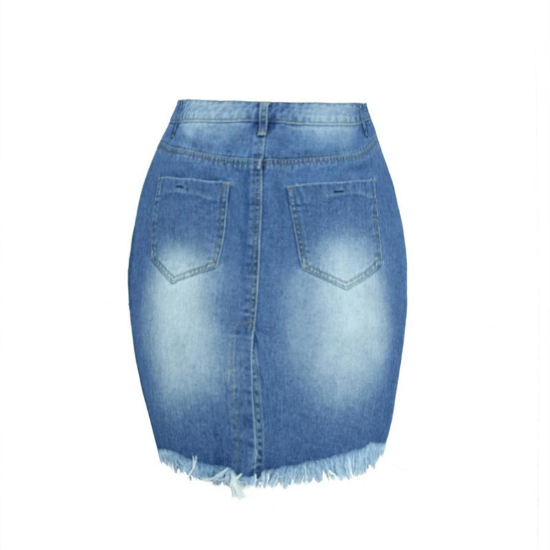 Feitong Fashion Women Denim Skirt Jeans 2018 Fashion Vintage Sexy High Waist Ripped Skinny Short Mini Pencil Skirt faldas mujer S916