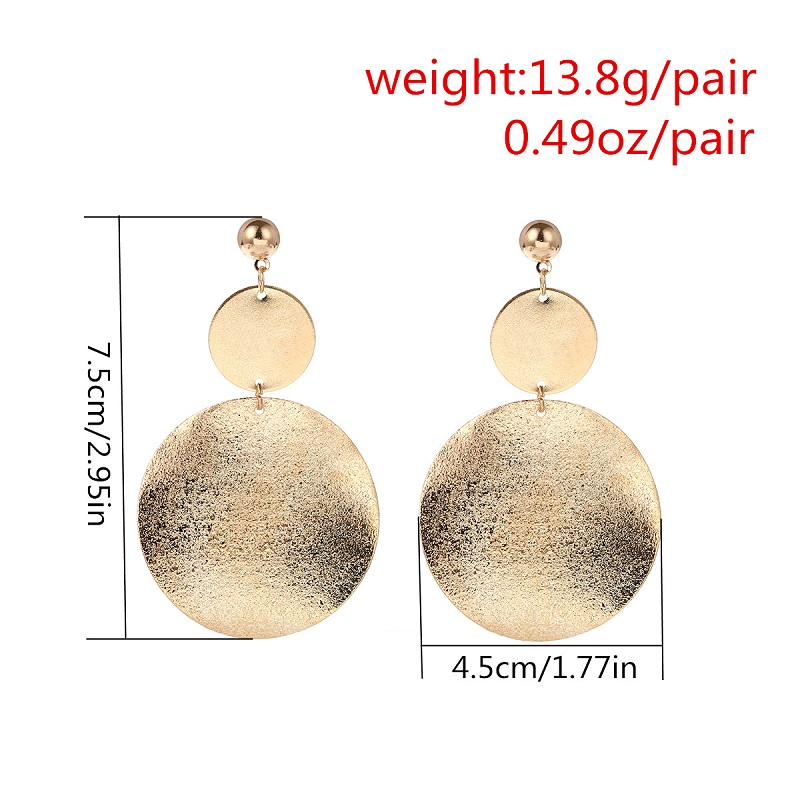 Hot New Fashion Exaggerated Personality Earrings Tetro Geometric Frosted Film Asymmetry Earrings Factory Fashion Earrings HJ176