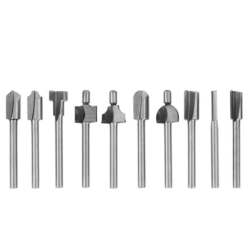 10PCSlot 18 Mini Shank HSS Carpentry Router Bits Fit Dremel Rotary Tools Woodworking Router Bits Milling Cutter4346085