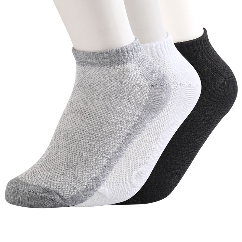 20Pcs=10Pair Solid Mesh Men's Socks Invisible Ankle Socks Men Summer Breathable Thin Boat Socks Size EUR 38-43 cheap price