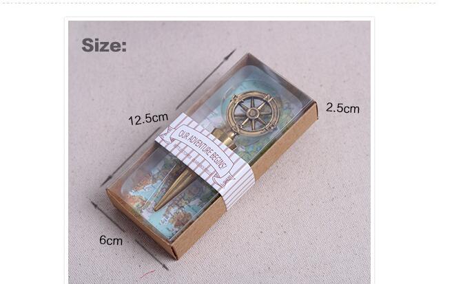 10pcs Travel Theme Party Favors Bronze Compass Wine Bottle Stoppers 4x10.5cm Wedding Souvenirs Christmas Gifts Free shipping