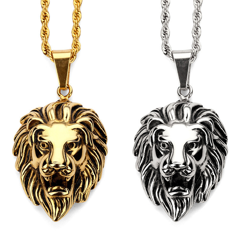 Fashion silver/gold Lion Head pendants necklaces Men Women Hip Hop streetwear Charm link chain punk rock Necklaces Jewelry Gifts Accessories
Fashion silver/gold Lion Head pendants necklaces Men Women Hip Hop streetwear Charm link chain punk rock Necklaces Jewelry Gifts Accessories