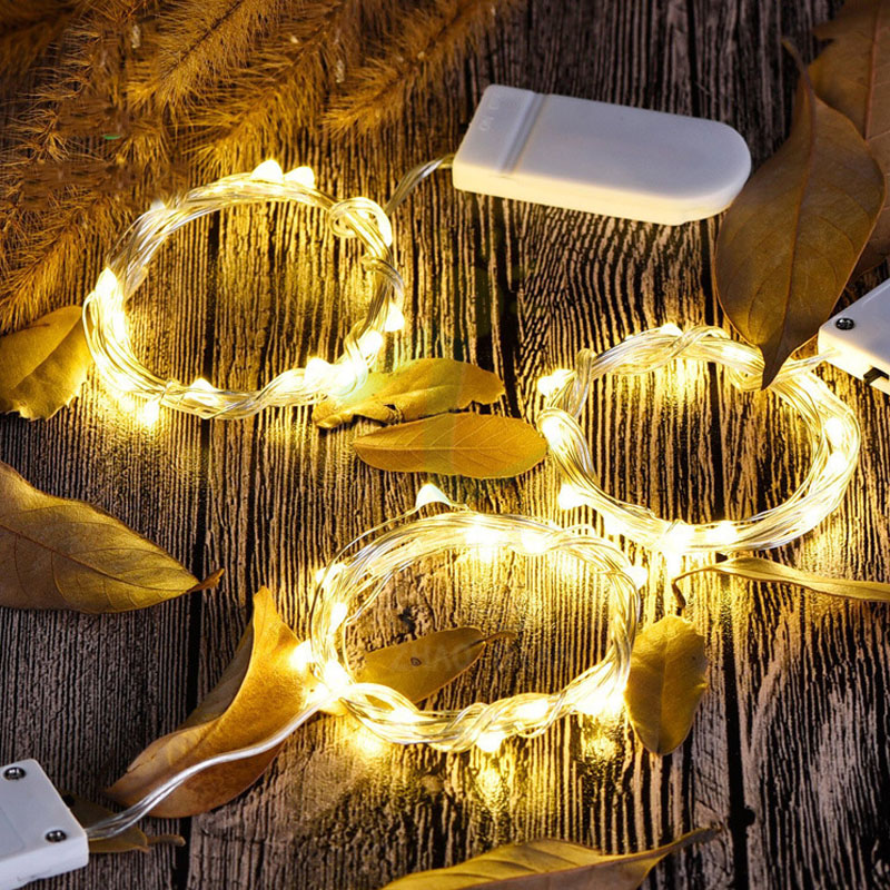 LED Strings 1M 2M 3M Copper Silver Wire Lights Battery Fairy light For Christmas Halloween Home Party Wedding Party Decoration