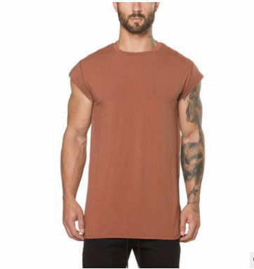 

Muscle fitness brothers summer personality short-sleeved workout clothes men's thin section breathable training round neck foreign trade t-s, Gray