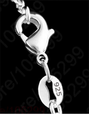 S925 Sterling Silver Plated Necklace Genuine Chain Solid Jewelry for women 16-30 inches Fashion Curbwith Lobster Clasps Free Shipping