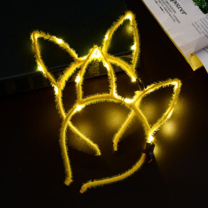 LED Light Up Glowing Rabbit Ear Headband Bunny Women Girl Flashing Headwear Easter Cosplay Dress Up Props Christmas Hairband hair stick