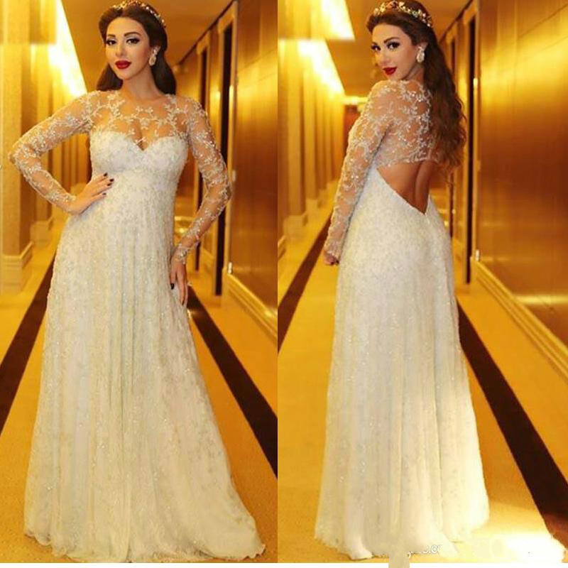 Charming Sheer Long Sleeves Jewel Wedding Gowns Bohemia See Through Floor Length Bridal Gowns Lace Beaded Beach Bride Formal Dress, Silver
Charming Sheer Long Sleeves Jewel Wedding Gowns Bohemia See Through Floor Length Bridal Gowns Lace Beaded Beach Bride Formal Dress, Silver