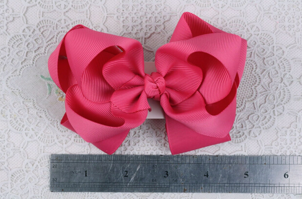 50pcs Gril 4.5 inch grosgrain ribbon hair bows clips Headwear Layered Bowknot boutique hair elastic ties funky hair accessories HD3207