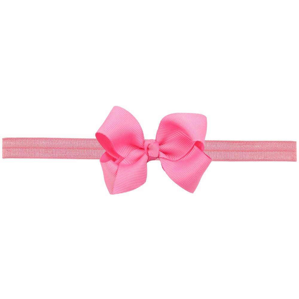 Boutique Neon Grosgrain Ribbon Hair Bows Shimmery soft Stretchy Elastic Headbands Hair Accessories Bowknot Hair Band 50pcs HC016