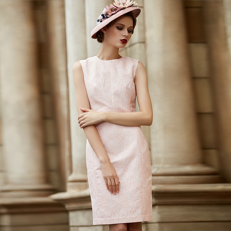 Two Pieces Mother Of The Bride Dresses Jewel Neck Keen Length Satin Formal Mothers Dress With 3/4 Long Sleeve Jacket