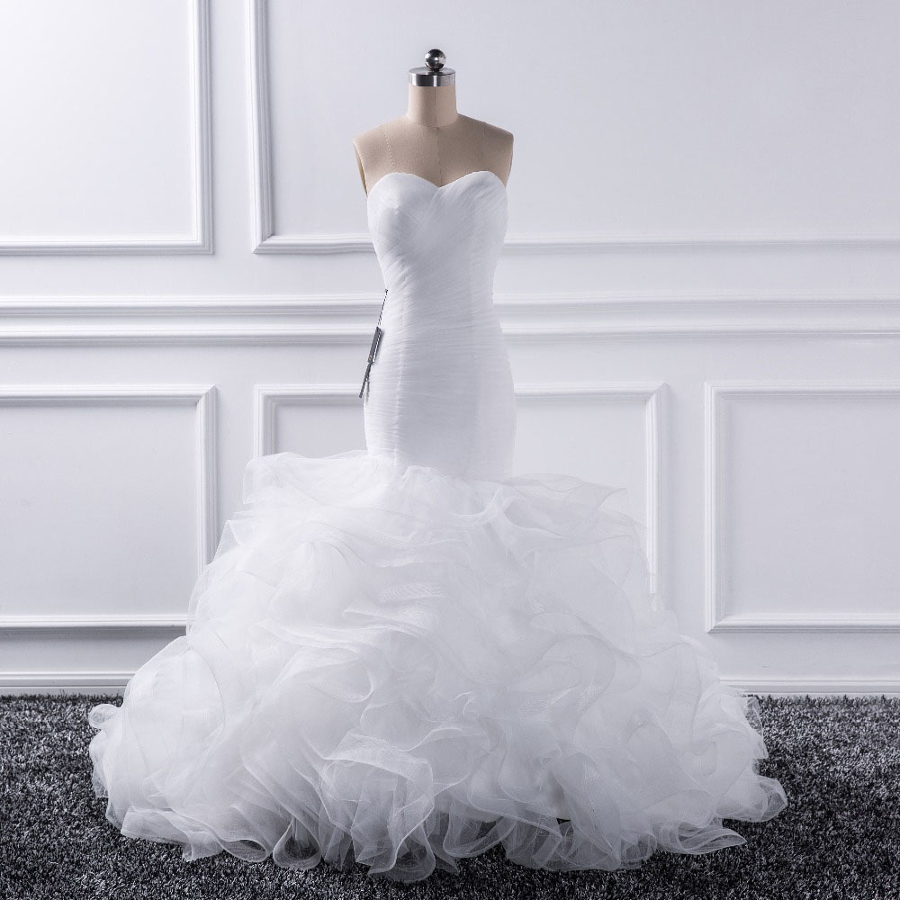 Real Strapless White Mermaid Wedding Dresses 2020 Ruched Ruffles Country Formal Wedding Gowns Corset Fishtail Bride Dresses Bridal Gowns
Real Strapless White Mermaid Wedding Dresses 2020 Ruched Ruffles Country Formal Wedding Gowns Corset Fishtail Bride Dresses Bridal Gowns
