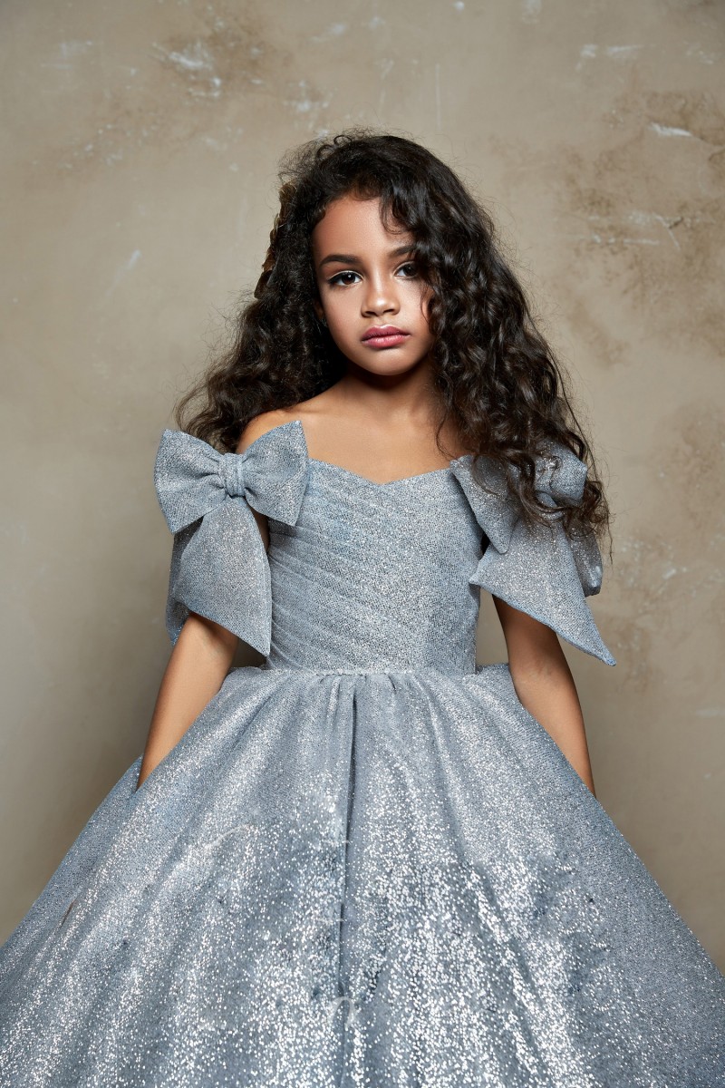 pentelei sequined pageant dresses off the shoulder pleats princess kids wer girls dress sier black birthday gowns