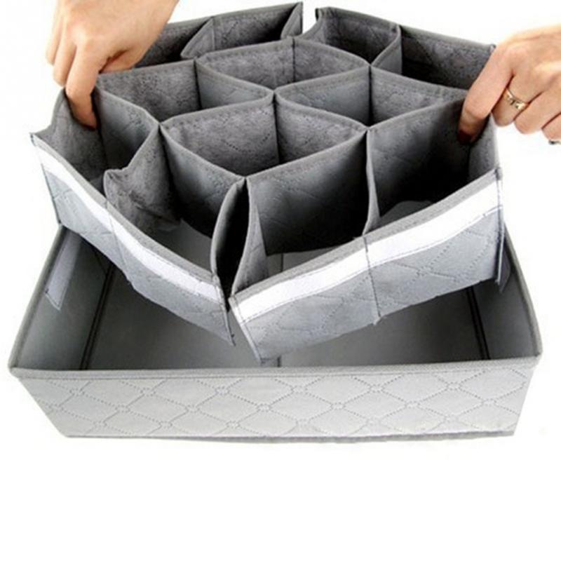 High Quality Flodable non-woven fabric underwear socks drawer organizer storage box 30 cells