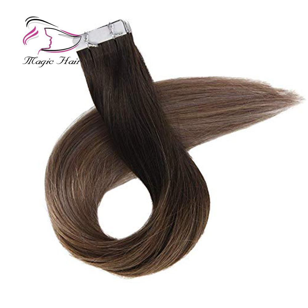 Evermagic Balayage Ombre 2/6/18# Silky straight brazilian tape balayage human hair extension 20pieces 2.5g/pc 50g for one bundle