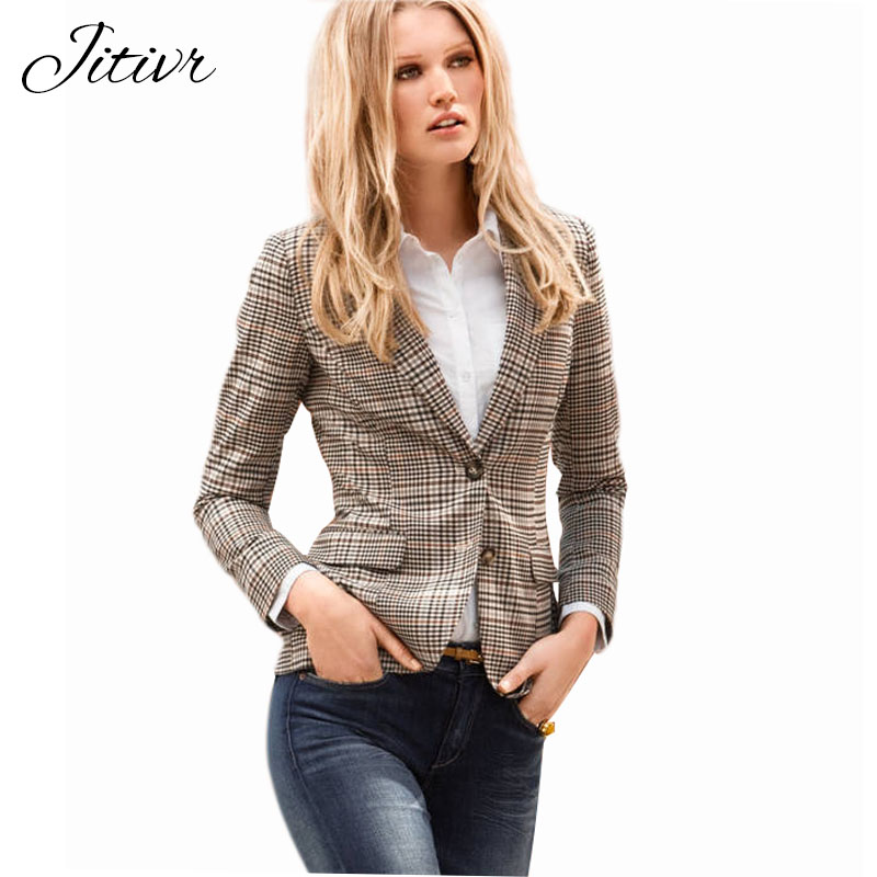 Autumn Women New Suit Coats 2017 Ladies Slim Suit Sleeves Female Plaid Slim Blazer For Women Fashion Plus Size Jackets For
Autumn Women New Suit Coats 2017 Ladies Slim Suit Sleeves Female Plaid Slim Blazer For Women Fashion Plus Size Jackets For