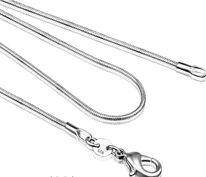 1MM snake bone chain fashion vogue silver plated snake chain foreign trade hot silver necklace (50pcs/lot) L409