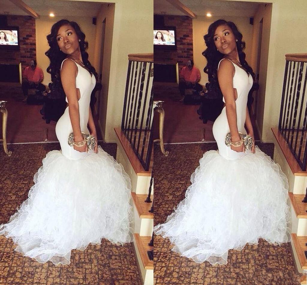 2019 White Backless Mermaid Prom Dresses Spaghetti Straps Tiered Puffy Formal Evening Gowns Black Girl Women Party Dress Pageant Gowns, Green
2019 White Backless Mermaid Prom Dresses Spaghetti Straps Tiered Puffy Formal Evening Gowns Black Girl Women Party Dress Pageant Gowns, Green