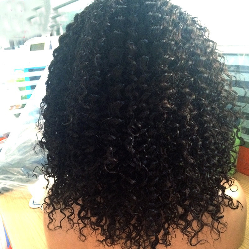 New style Heat Resistant #1B #2 #4 Synthetic Lace Front Wig With bangs Glueless short Kinky Curly Wig For Black Women