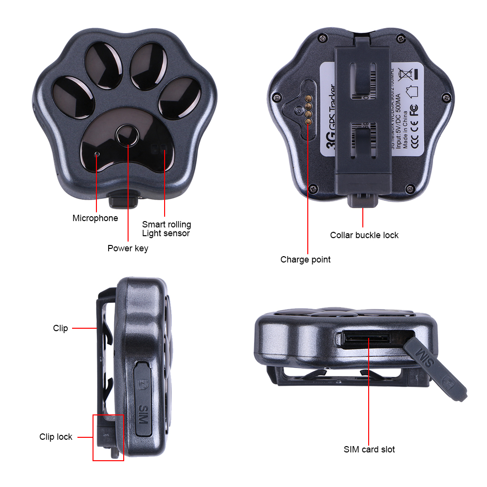 3G GPS Tracker Pet Dog Cat GPS Locator RF-V40 Real-time Tracking Device WCDMA DOG Track Waterproof Free Web Android iOS Tracking Device