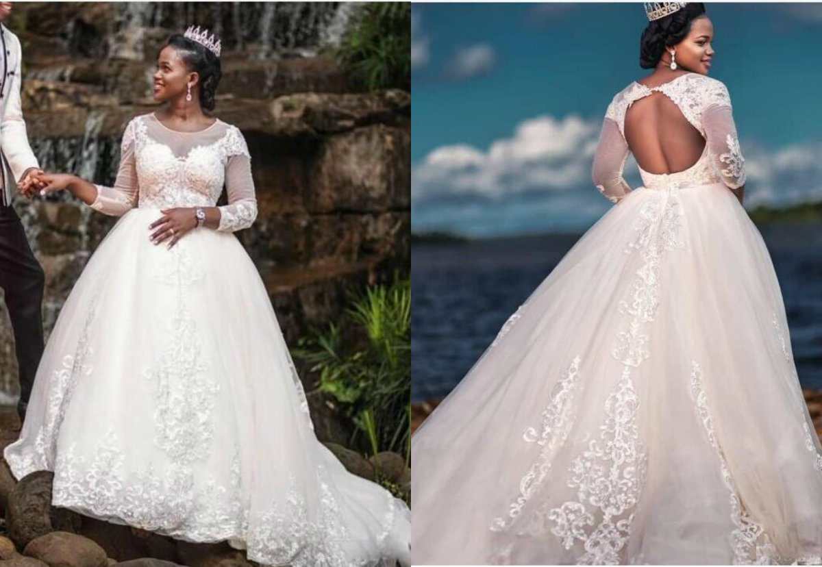 South African Plus Size Dresses Sheer Jewel Neck Princess Country Bridal Dress Hollow Back Appliques Lace Long Sleeves Wedding Gowns