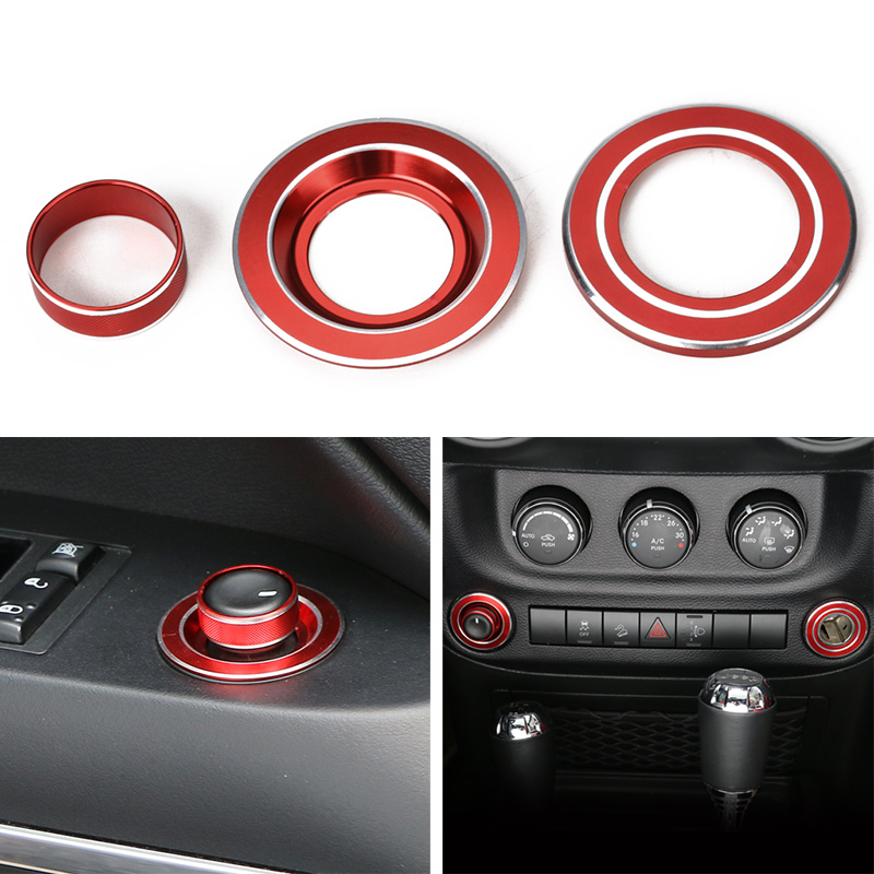 Car Mirror Switch & Cigarette Lighter Trim Button Cover For Jeep Wrangler JK High Quality Auto Interior Accessories