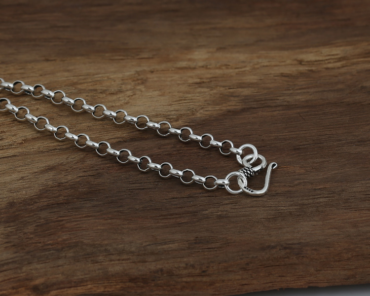 Brand new 925 sterling silver vintage jewelry antique silver American hand-made designer 4mm belcher chain necklace 4 sizes length