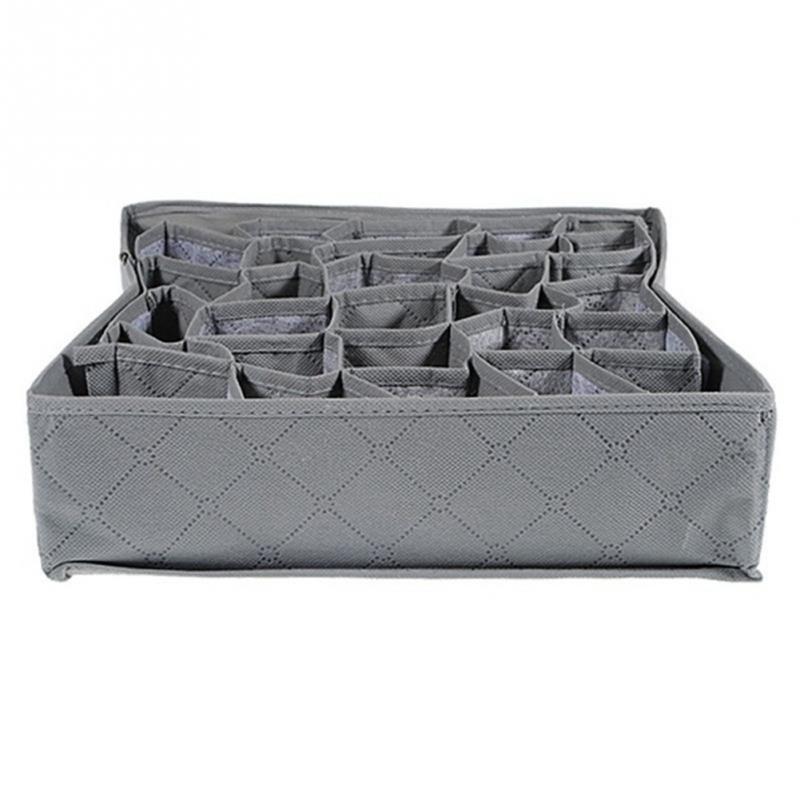 High Quality Flodable non-woven fabric underwear socks drawer organizer storage box 30 cells