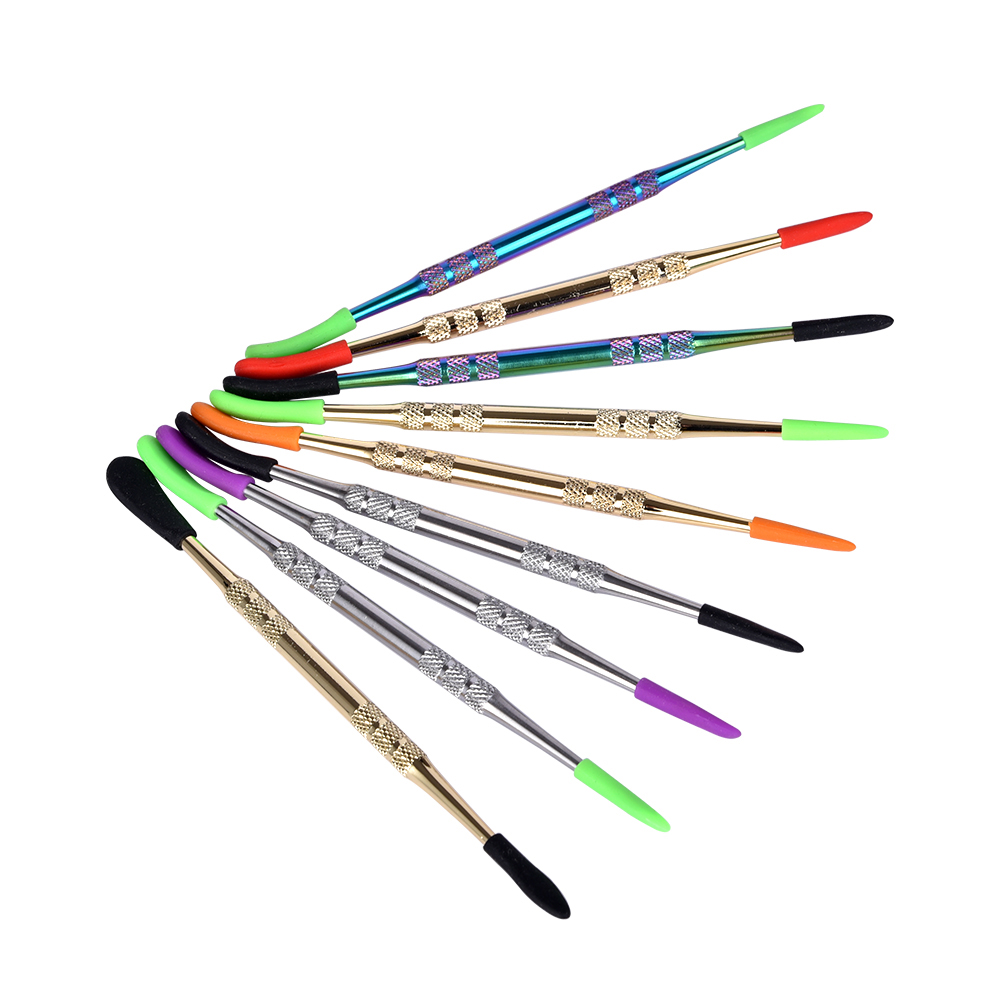 Hot 121mm titanium tool with silicone tip 3 colors dabber tools Metal stainless steel dab tool for ceramic Donut rebuildable wax atomizer
Hot 121mm titanium tool with silicone tip 3 colors dabber tools Metal stainless steel dab tool for ceramic Donut rebuildable wax atomizer