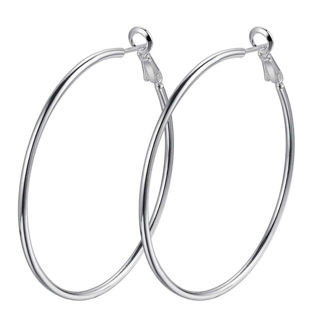 Wholesale 925 Silver Plated Big hoop earrings Diameter 5CM 6CM 7CM 8CM Woman Fashion Party Jewelry Free Shipping от DHgate WW