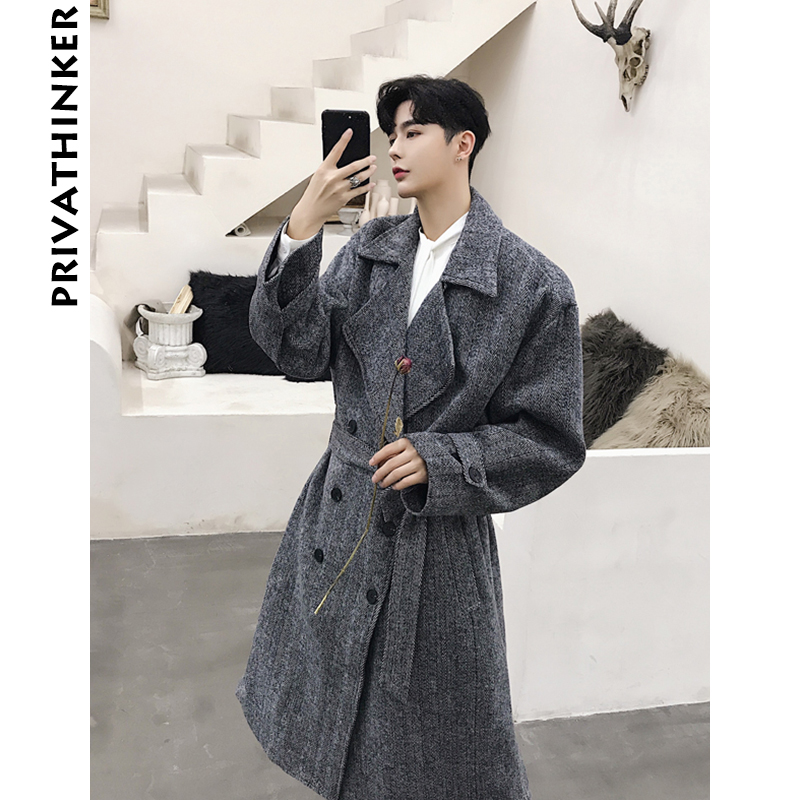 Men Wool Long Coat Winter Retro 2018 Mens Designer Striped Double Breasted Overcoat Male Belt Long Jacket And Coat, Grey(asian size)
Men Wool Long Coat Winter Retro 2018 Mens Designer Striped Double Breasted Overcoat Male Belt Long Jacket And Coat, Grey(asian size)