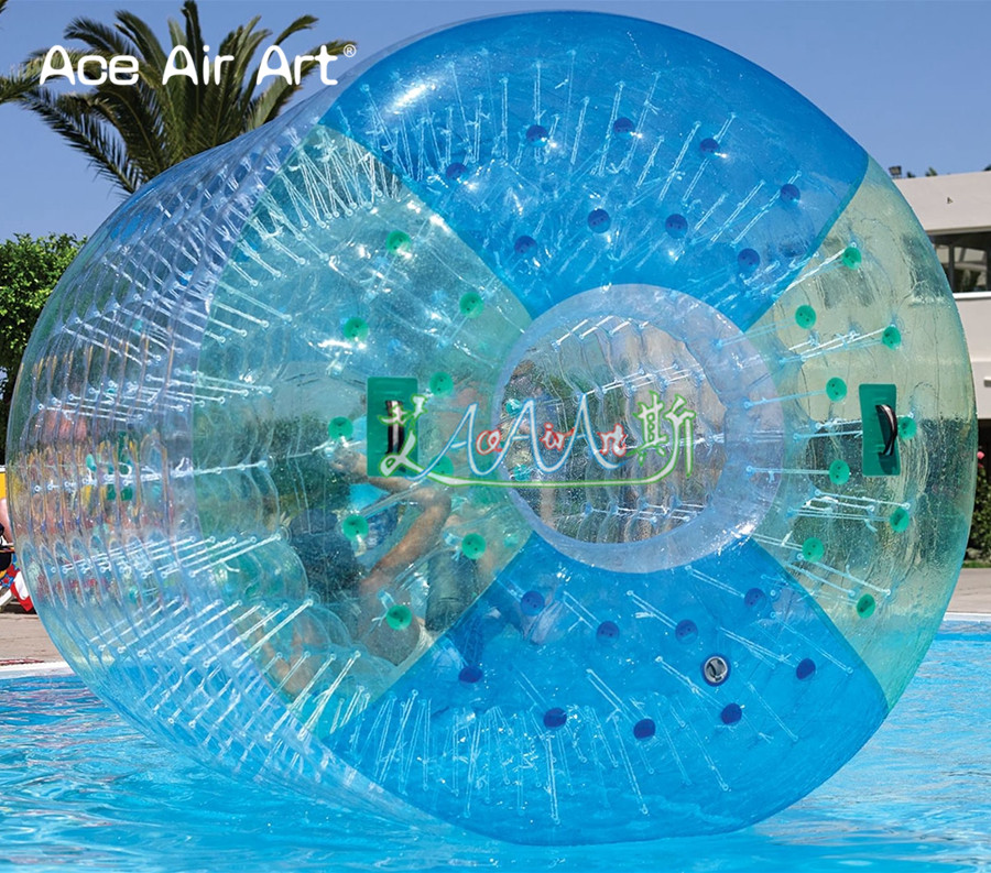 Summer high quality inflatable water ball roller funny roller ande zorbing water rolling ball for sale