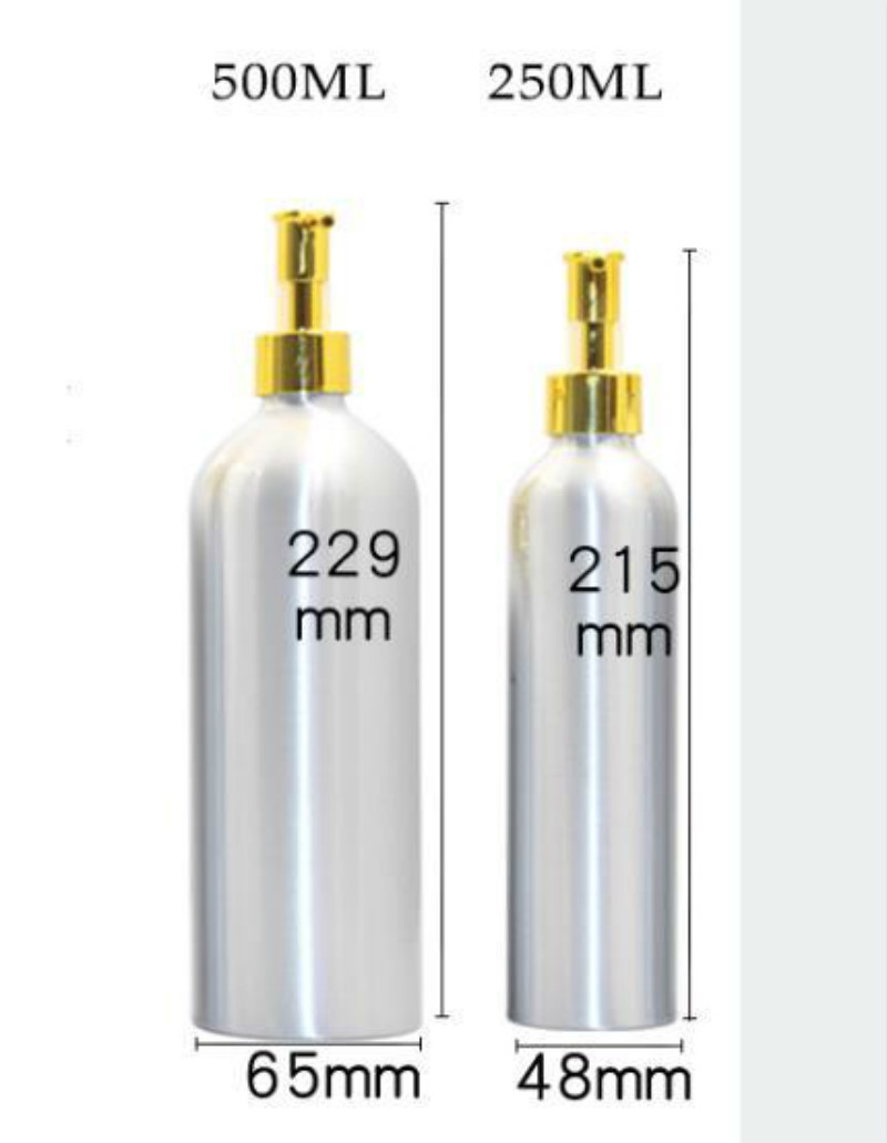 Aluminum Lotion Pump Bottle Gold Cap Metal Tin Emulsion Container Empty Cosmetic Packaging 30/50/100/120/150/250/500ml1