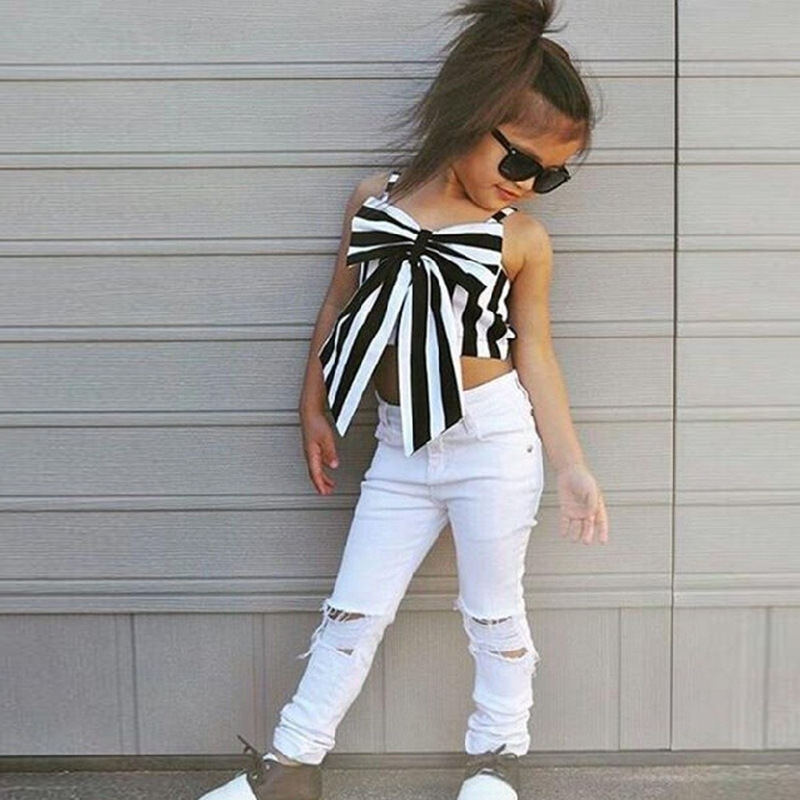 Kid Designer Clothes Kids Suit Summer Baby Girls Outfits Girls Sets Plaid Shoulder-straps Bow Stripe Top + Long Pants Child Outfits 2 Pcs, White
Kid Designer Clothes Kids Suit Summer Baby Girls Outfits Girls Sets Plaid Shoulder-straps Bow Stripe Top + Long Pants Child Outfits 2 Pcs, White