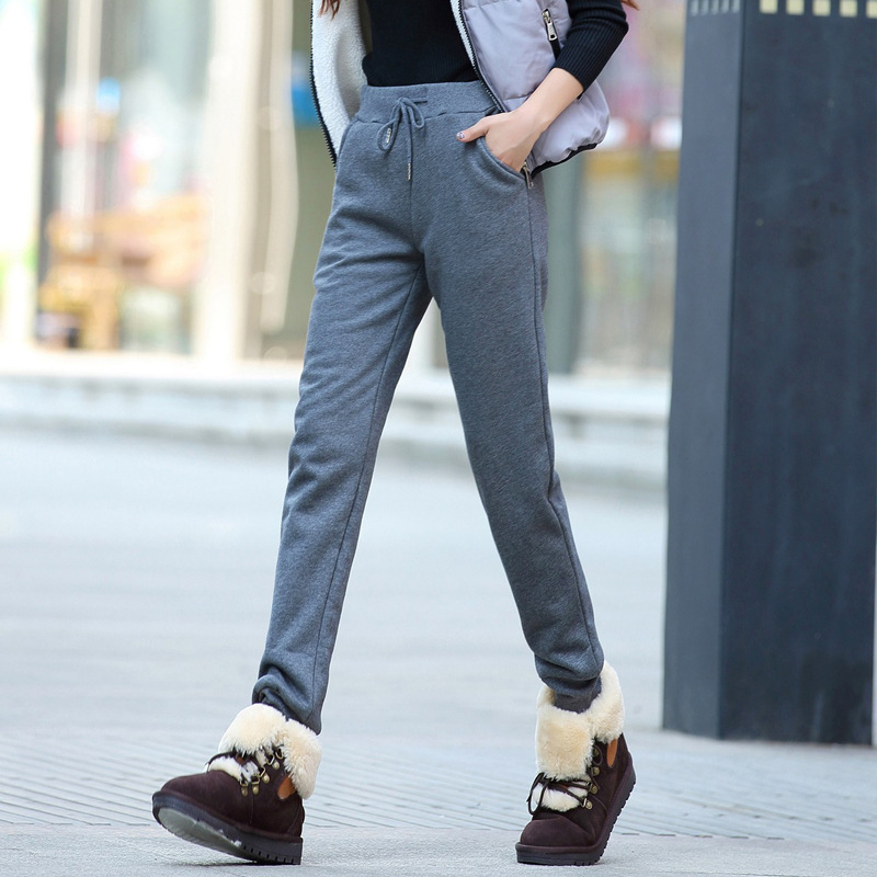 Winter Women Fleece Pants Sweatpants Women's Casual Cashmere Stretch Thick Veet Warm 2XL Pants Trousers Sportswear For Female