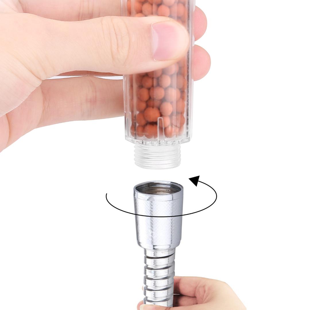 Ionic Shower Head Filter Handheld Turbocharged Pressure Showerhead Water Saving With Energy Ball Filtration