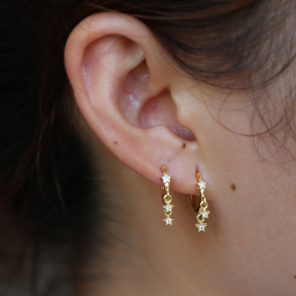 mini circle hoop star charm earring for women 925 sterling silver christmas gift delicat dainty silver jewelry