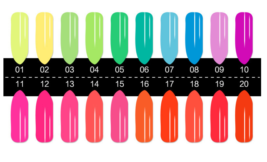 20 Candy Colors Nail Polish Glow in the Dark Nail Polish Fluorescent Nail Art Polish Enamel Cheap Price