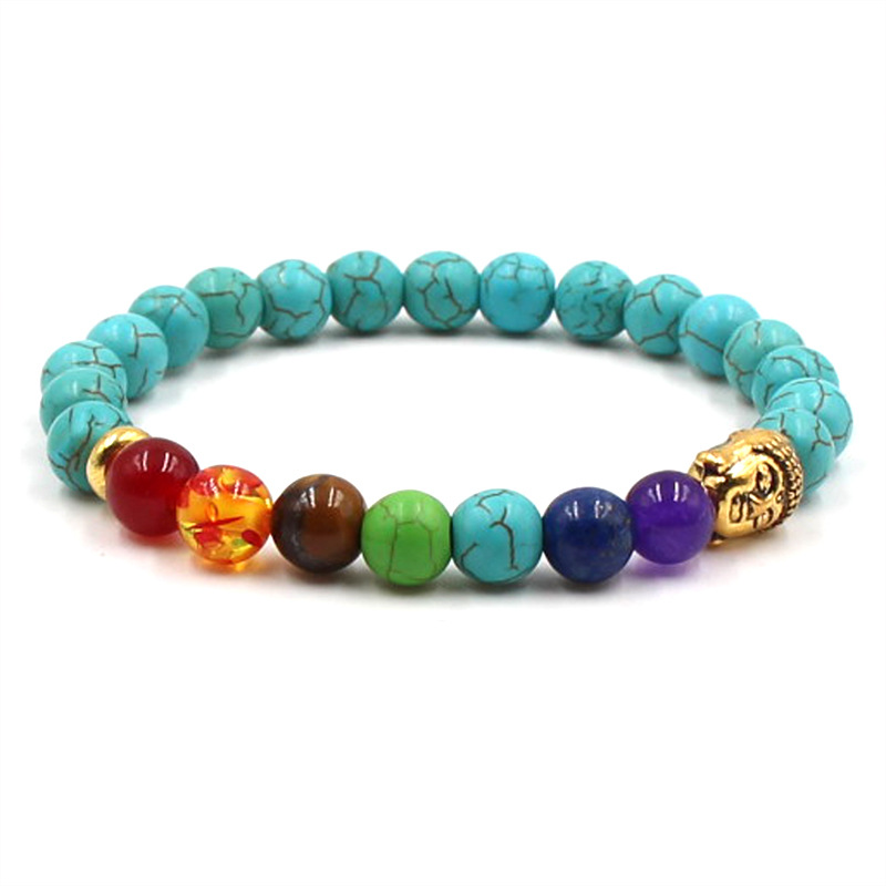 Chakra Bracelet Men Black Lava Healing Balance Beads Reiki Buddha Prayer Natural Stone Yoga Bracelet For Women Lava Bracelet